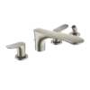 TOTO GO Two-Handle Deck-Mount Roman Tub Filler Trim with Handshower, Brushed Nickel, Brass, TBG01202U#BN