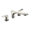 TOTO GO Two-Handle Deck-Mount Roman Tub Filler Trim, Polished Nickel, Brass, TBG01201U#PN