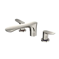TOTO GO Two-Handle Deck-Mount Roman Tub Filler Trim, Polished Nickel, Brass, TBG01201U#PN