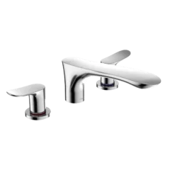 TOTO GO Two-Handle Deck-Mount Roman Tub Filler Trim, Polished Chrome, Brass, TBG01201U#CP