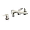 TOTO GO Two-Handle Deck-Mount Roman Tub Filler Trim with Handshower, Polished Nickel, Brass, TBG01202U#PN