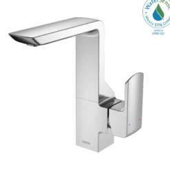 TOTO GR Series 1.2 GPM Single Side Handle Bathroom Sink Faucet with COMFORT GLIDE Technology and Drain Assembly, Polished Chrome, Brass, TLG02309U#CP