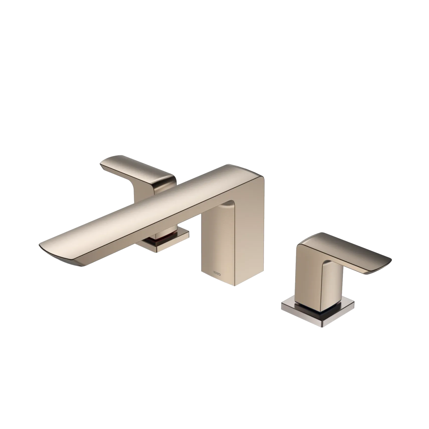 TOTO GR Two-Handle Deck-Mount Roman Tub Filler Trim, Brushed Nickel, Brass, TBG02201U#BN