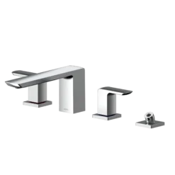 TOTO GR Two-Handle Deck-Mount Roman Tub Filler Trim with Handshower, Polished Chrome, Brass, TBG02202U#CP