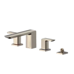 TOTO GR Two-Handle Deck-Mount Roman Tub Filler Trim with Handshower, Brushed Nickel, Brass, TBG02202U#BN