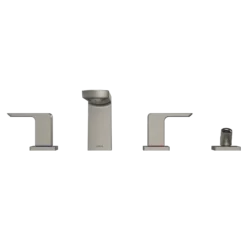TOTO GR Two-Handle Deck-Mount Roman Tub Filler Trim with Handshower, Brushed Nickel, Brass, TBG02202U#BN