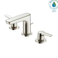 TOTO GS 1.2 GPM Two Handle Widespread Bathroom Sink Faucet, Brushed Nickel, Brass, TLG03201U#BN
