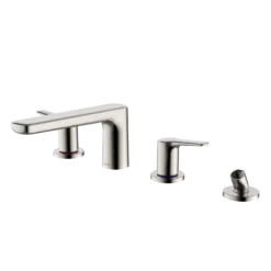 TOTO GS Four-hole Deck-Mount Roman Tub Filler Trim with Handshower, Polished Nickel, Brass, TBG03202U#PN