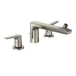 TOTO GS Four-hole Deck-Mount Roman Tub Filler Trim with Handshower, Polished Nickel, Brass, TBG03202U#PN