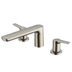 TOTO GS Two-Handle Deck-Mount Roman Tub Filler Trim, Brushed Nickel, Brass, TBG03201U#BN