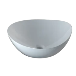 TOTO Kiwami Asymmetrical Vessel Bathroom Sink with CEFITONTECT, Cotton White, Ceramic, LT477G#01