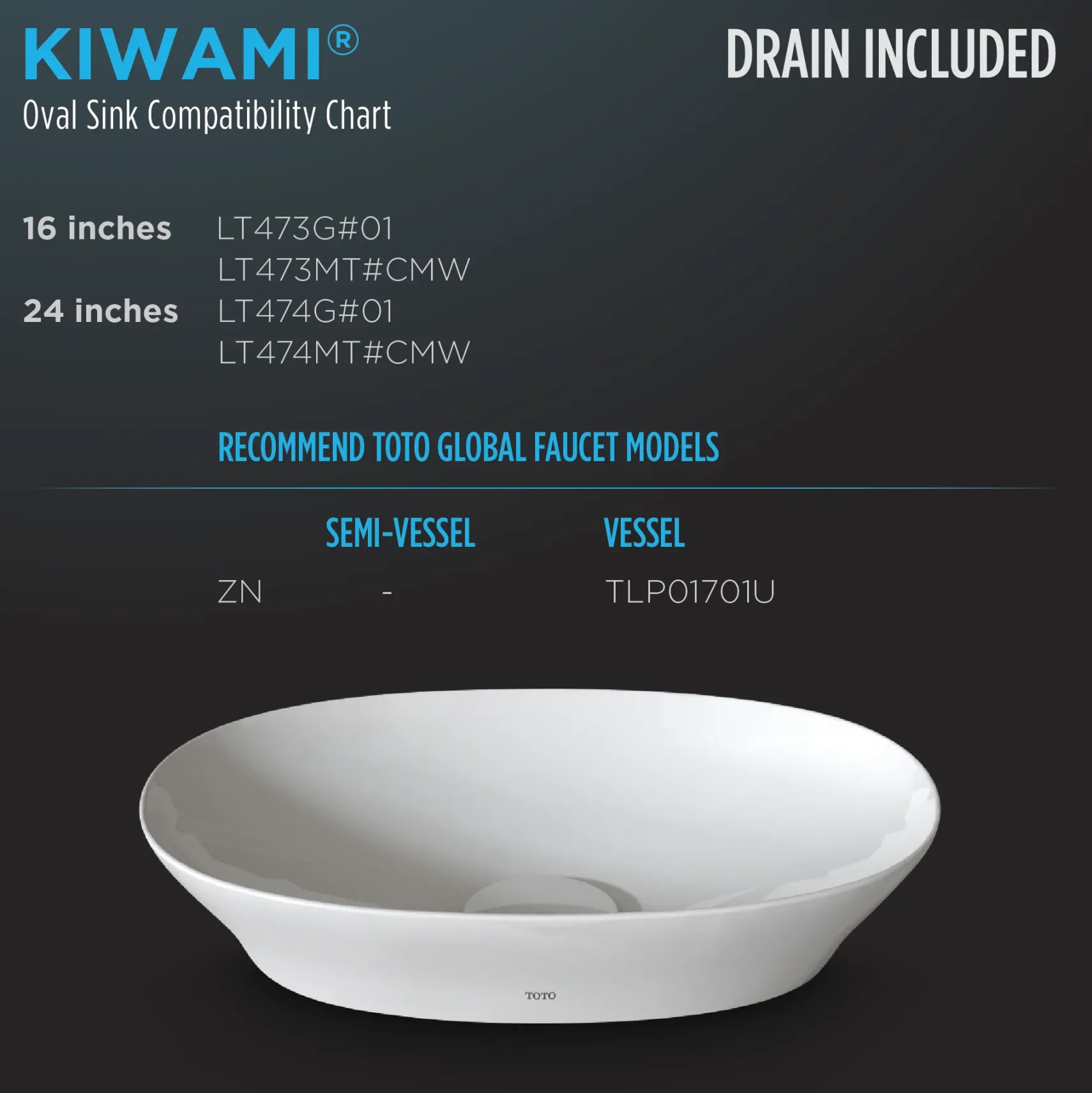 TOTO Kiwami Oval 16 Inch Vessel Bathroom Sink with CEFIONTECT, Cotton White, Ceramic, LT473G#01