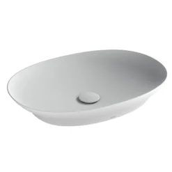 TOTO Kiwami Oval 24 Inch Vessel Bathroom Sink with CEFIONTECT, CLEAN MATTE, Ceramic, LT474MT#CMW