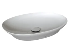 TOTO Kiwami Oval 24 Inch Vessel Bathroom Sink with CEFIONTECT, Cotton White, Ceramic, LT474G#01