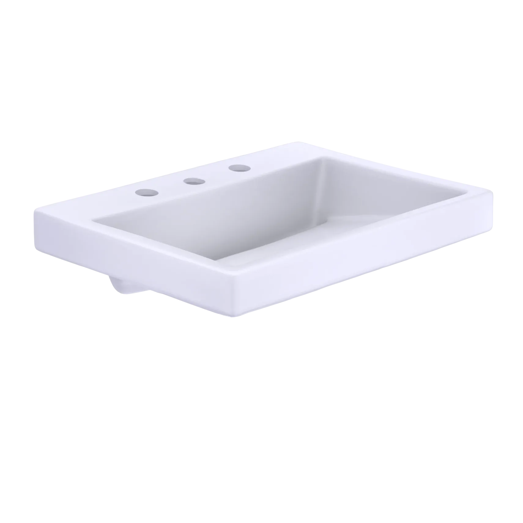 TOTO Kiwami Renesse Design I Rectangular Fireclay Vessel Bathroom Sink with CEFIONTECT for 8 Inch Faucets, Cotton White, Fired Clay, LT171.8G#01