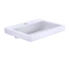 TOTO Kiwami Renesse Design I Rectangular Fireclay Vessel Bathroom Sink with CEFIONTECT for Single Hole Faucets, Cotton White, Fired Clay, LT171G#01