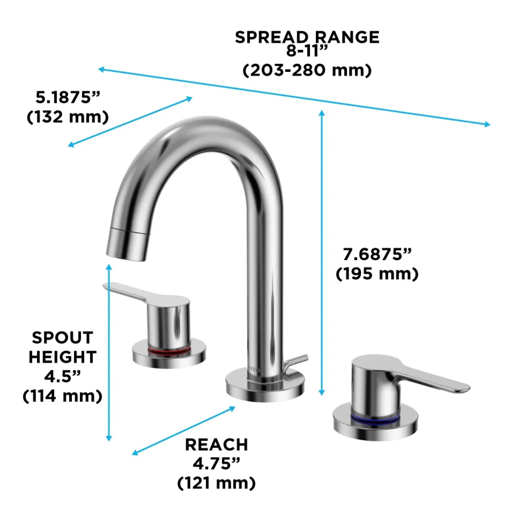 TOTO LB Series Two Handle Widespread 1.2 GPM Bathroom Sink Faucet with Drain Assembly, Polished Chrome, Brass, TLS01201U#CP
