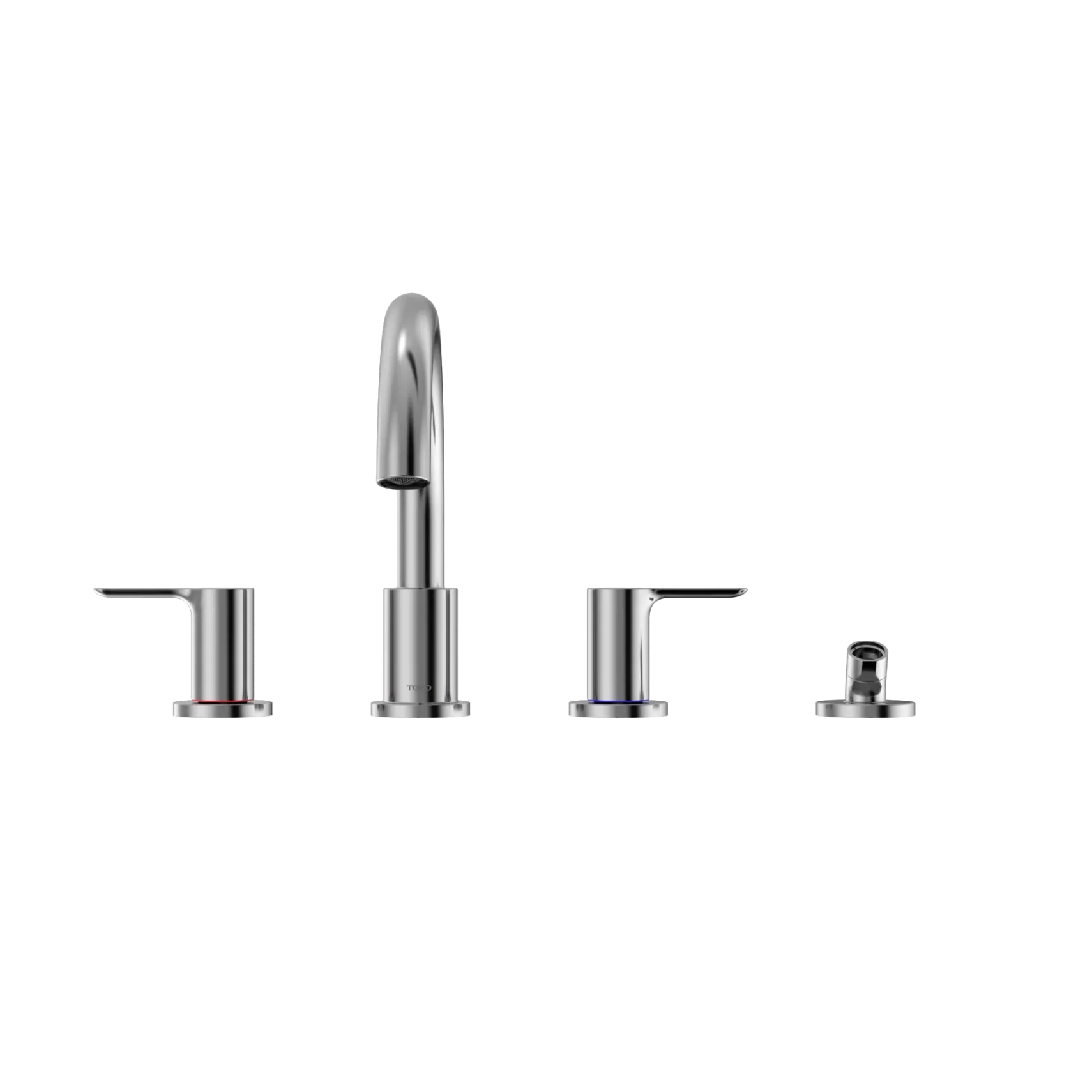 TOTO LB Two-Handle Deck-Mount Roman Tub Filler Trim with Handshower, Polished Chrome, Brass, TBS01202U#CP