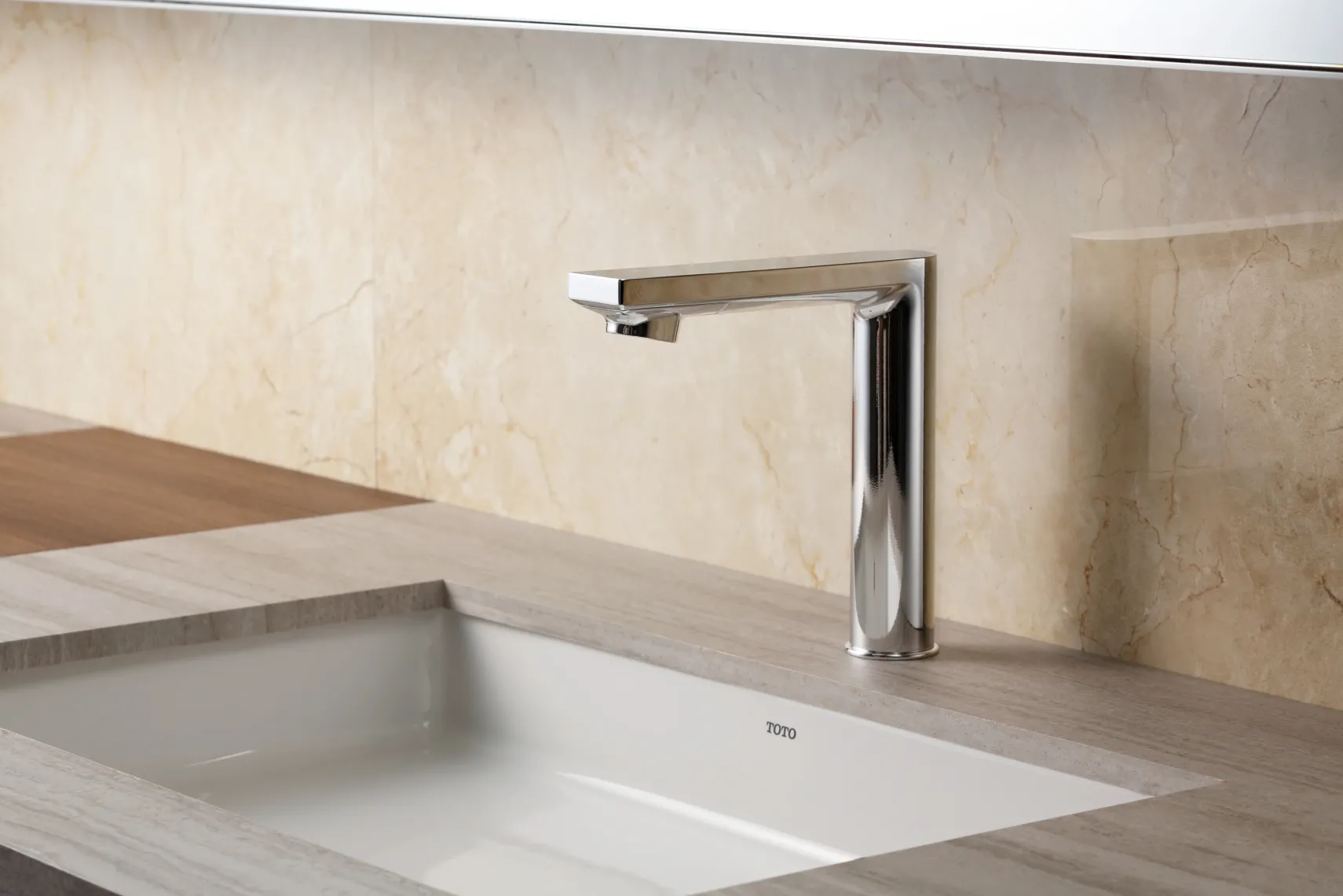 TOTO Libella M ECOPOWER 0.35 GPM Electronic Touchless Sensor Bathroom Faucet with Thermostatic Mixing Valve, Polished Chrome, Brass, TEL1B3-D20ET#CP