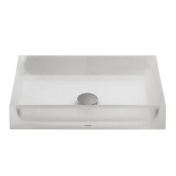 TOTO Luminist Rectangular Vessel Bathroom Sink, Frosted White, Epoxy Resin, LLT151#61