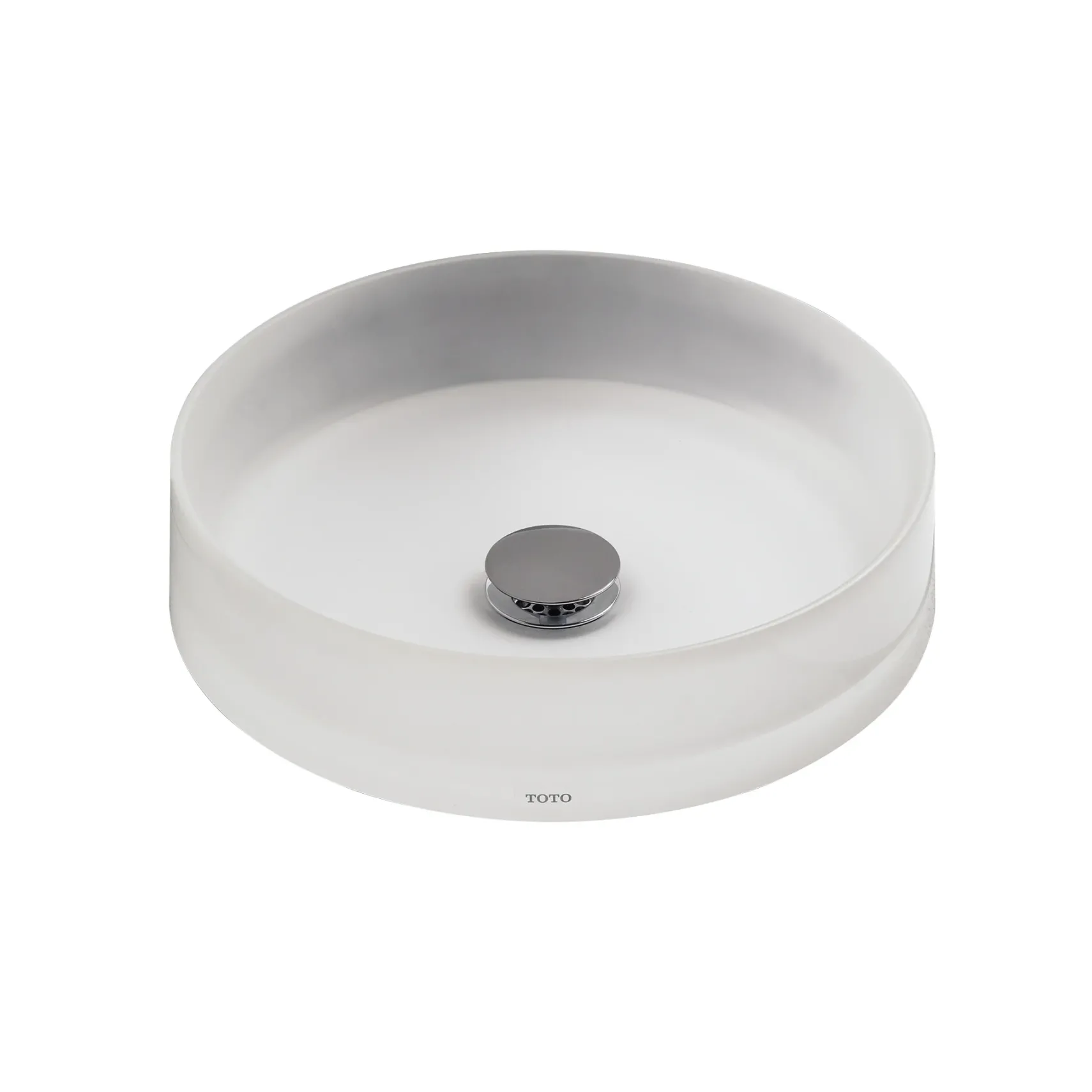 TOTO Luminist Round Vessel Bathroom Sink, Frosted White, Epoxy Resin, LLT150#61