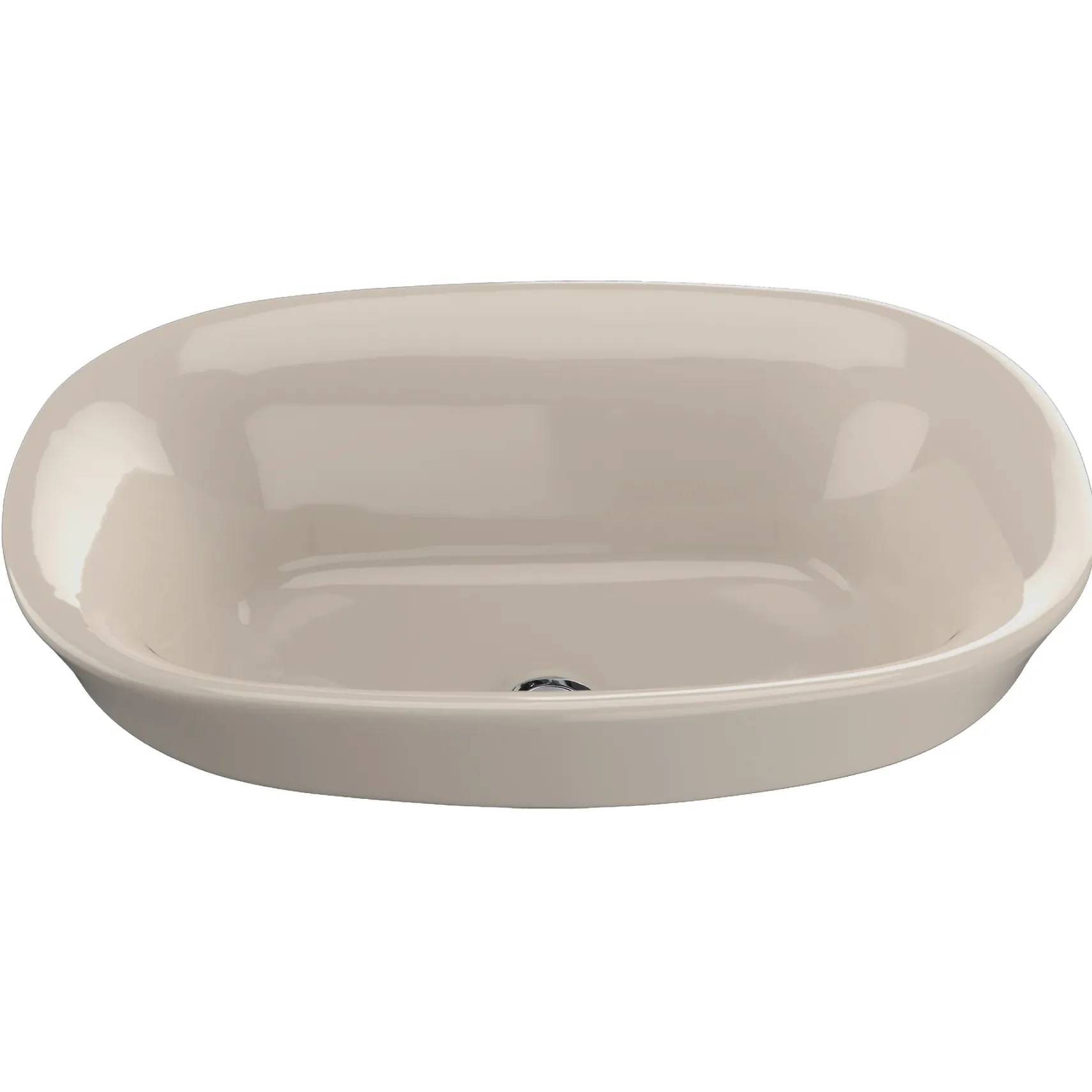 TOTO Maris Oval Semi-Recessed Vessel Bathroom Sink with CEFIONTECT, Bone, Vitreous China, LT480G#03