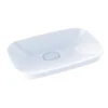 TOTO Neorest Kiwami Rectangular Semi-Recessed Fireclay Vessel Bathroom Sink with CEFIONTECT, Cotton White, Fired Clay, LT995G#01