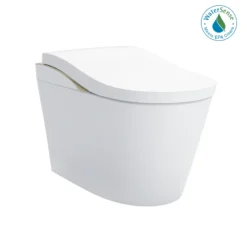 TOTO NEOREST LS Dual Flush 1.0 or 0.8 GF Integrated Bidet Toilet, Cotton White with Nickel Trim, Vitreous China and Plastic, MS8732CUMFG#01N