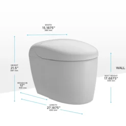 Toto NEOREST RS Dual Flush 1.0 or 0.8 GPF Toilet with Integrated Bidet Seat and EWATER+, Cotton White, Vitreous China|Plastic, MS8341CUMFG#01