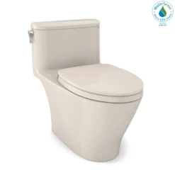 TOTO Nexus 1G One-Piece Elongated 1.0 GPF Universal Height Toilet with CEFIONTECT and SS124 SoftClose Seat, WASHLET+ Ready, Sedona Beige, Vitreous China, MS642124CUFG#12