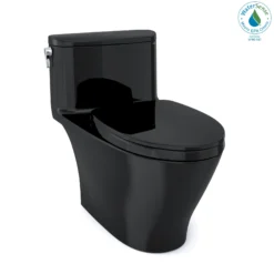 TOTO Nexus One-Piece Elongated 1.28 GPF Universal Height Toilet with SS124 SoftClose Seat, WASHLET+ Ready, Ebony, Vitreous China, MS642124CEF#51