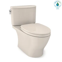 TOTO Nexus Two-Piece Elongated 1.28 GPF Universal Height Toilet with CEFIONTECT and SS124 SoftClose Seat, WASHLET+ Ready, Sedona Beige, Vitreous China, MS442124CEFG#12