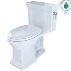 TOTO Promenade II 1G One-Piece Elongated 1.0 GPF Universal Height Toilet with CEFIONTECT and Right-Hand Trip Lever, Cotton White, Vitreous China, MS814224CUFRG#01