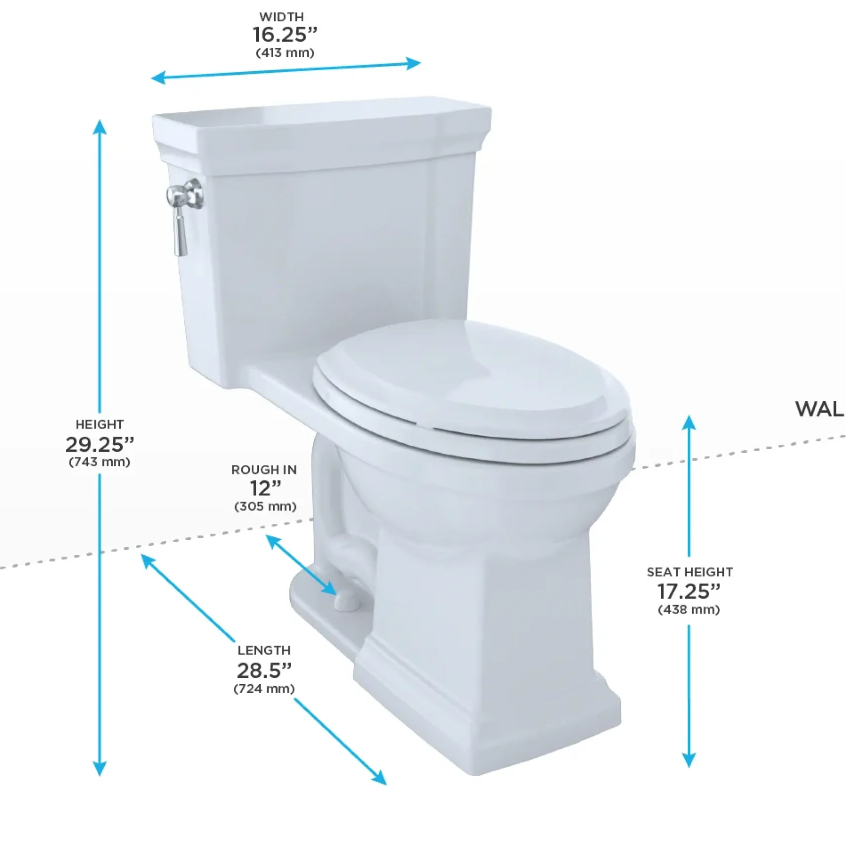 TOTO Promenade II 1G One-Piece Elongated 1.0 GPF Universal Height Toilet, Ebony, Vitreous China, MS814224CUF#51