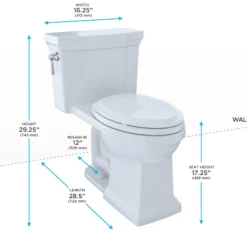 TOTO Promenade II 1G One-Piece Elongated 1.0 GPF Universal Height Toilet, Ebony, Vitreous China, MS814224CUF#51