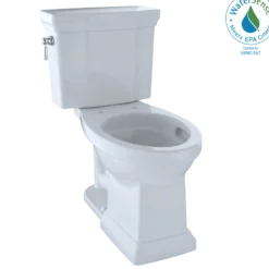 TOTO Promenade II 1G Two-Piece Elongated 1.0 GPF Universal Height Toilet with CEFIONTECT, Cotton White, Vitreous China, CST404CUFG#01