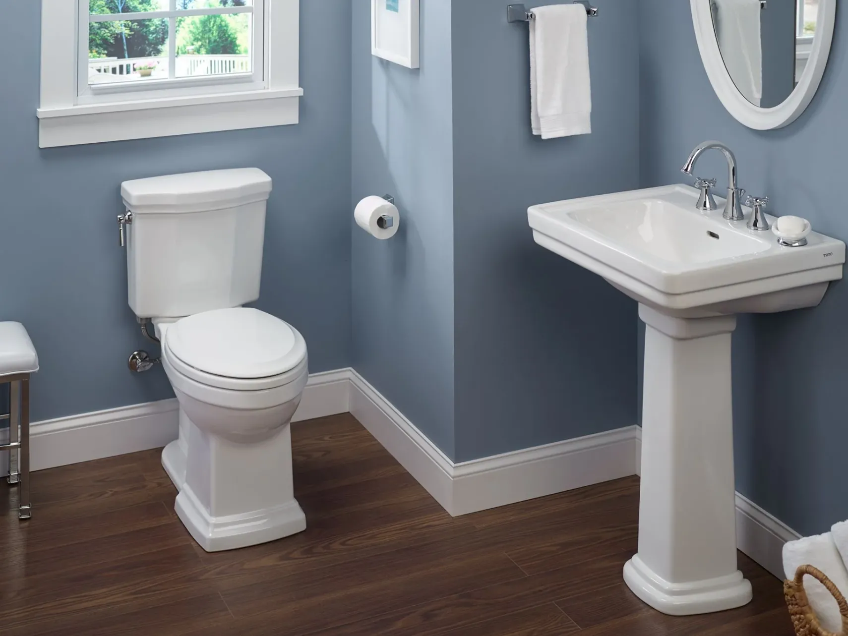 TOTO Promenade II 1G Two-Piece Elongated 1.0 GPF Universal Height Toilet with CEFIONTECT, Cotton White, Vitreous China, CST404CUFG#01