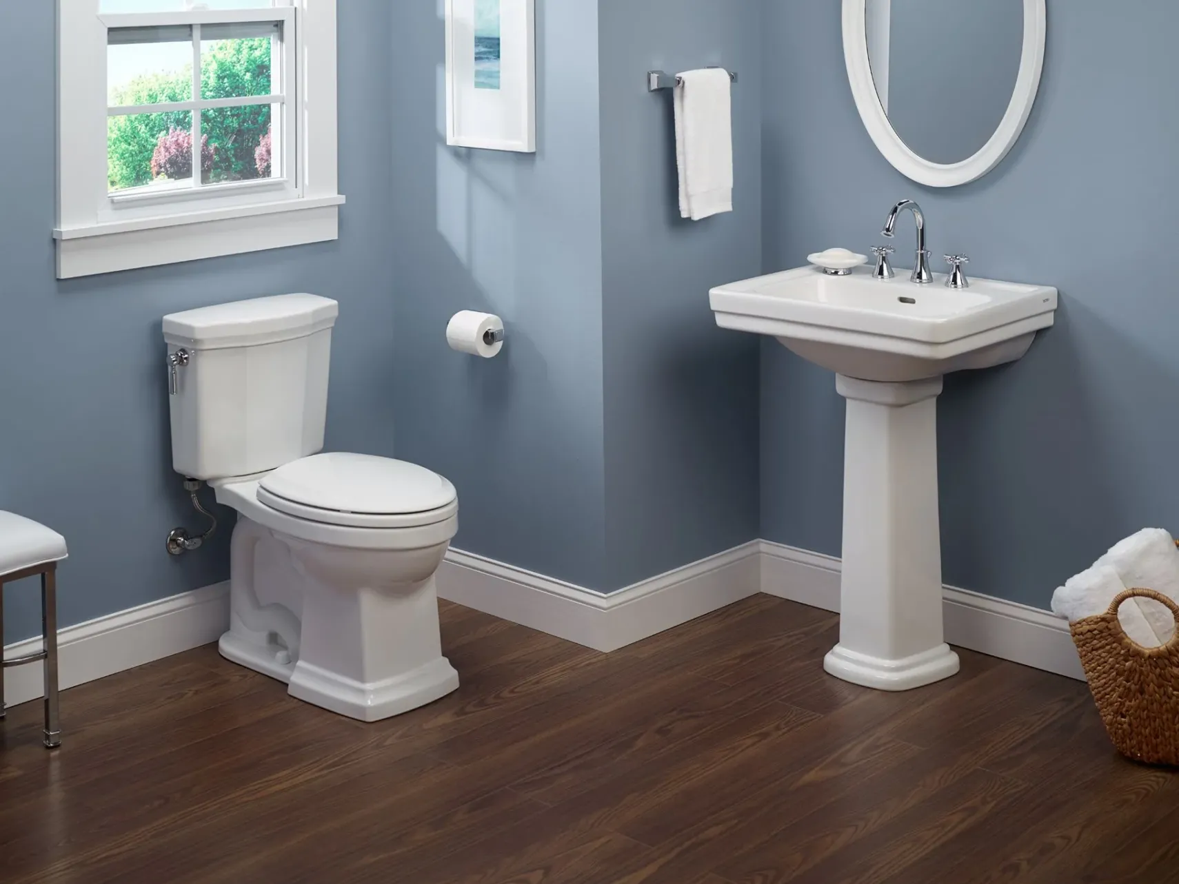 TOTO Promenade II 1G Two-Piece Elongated 1.0 GPF Universal Height Toilet with CEFIONTECT, Cotton White, Vitreous China, CST404CUFG#01