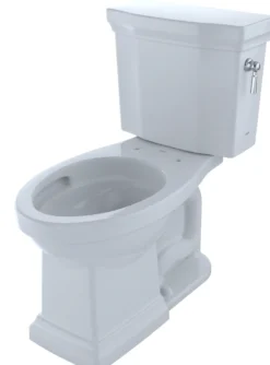 TOTO Promenade II 1G Two-Piece Elongated 1.0 GPF Universal Height Toilet with CEFIONTECT and Right-Hand Trip Lever, Cotton White, Vitreous China, CST404CUFRG#01