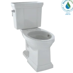 TOTO Promenade II Two-Piece Elongated 1.28 GPF Universal Height Toilet with CEFIONTECT, Colonial White, Vitreous China, CST404CEFG#11