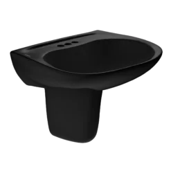 TOTO Prominence Oval Wall-Mount Bathroom Sink and Shroud for 4 Inch Center Faucets, Ebony, Vitreous China, LHT242.4#51
