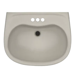 TOTO Prominence Oval Wall-Mount Bathroom Sink with CEFIONTECT and Shroud for 4 Inch Center Faucets, Bone, Vitreous China, LHT242.4G#03