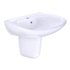 TOTO Prominence Oval Wall-Mount Bathroom Sink with CeFiONtect and Shroud for Single Hole Faucets, Cotton White, Vitreous China, LHT242G#01