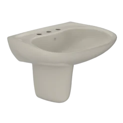 TOTO Prominence Oval Wall-Mount Bathroom Sink with CEFIONTECT and Shroud for 8 Inch Center Faucets, Bone, Vitreous China, LHT242.8G#03