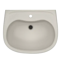 TOTO Prominence Oval Wall-Mount Bathroom Sink with CeFiONtect and Shroud for Single Hole Faucets, Sedona Beige, Vitreous China, LHT242G#12