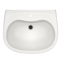 TOTO Prominence Oval Wall-Mount Bathroom Sink with CeFiONtect and Shroud for Single Hole Faucets, Colonial White, Vitreous China, LHT242G#11