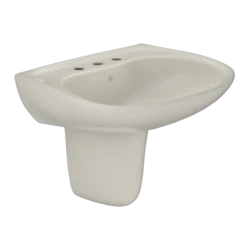 TOTO Prominence Oval Wall-Mount Bathroom Sink with CEFIONTECT and Shroud for 8 Inch Center Faucets, Sedona Beige, Vitreous China, LHT242.8G#12