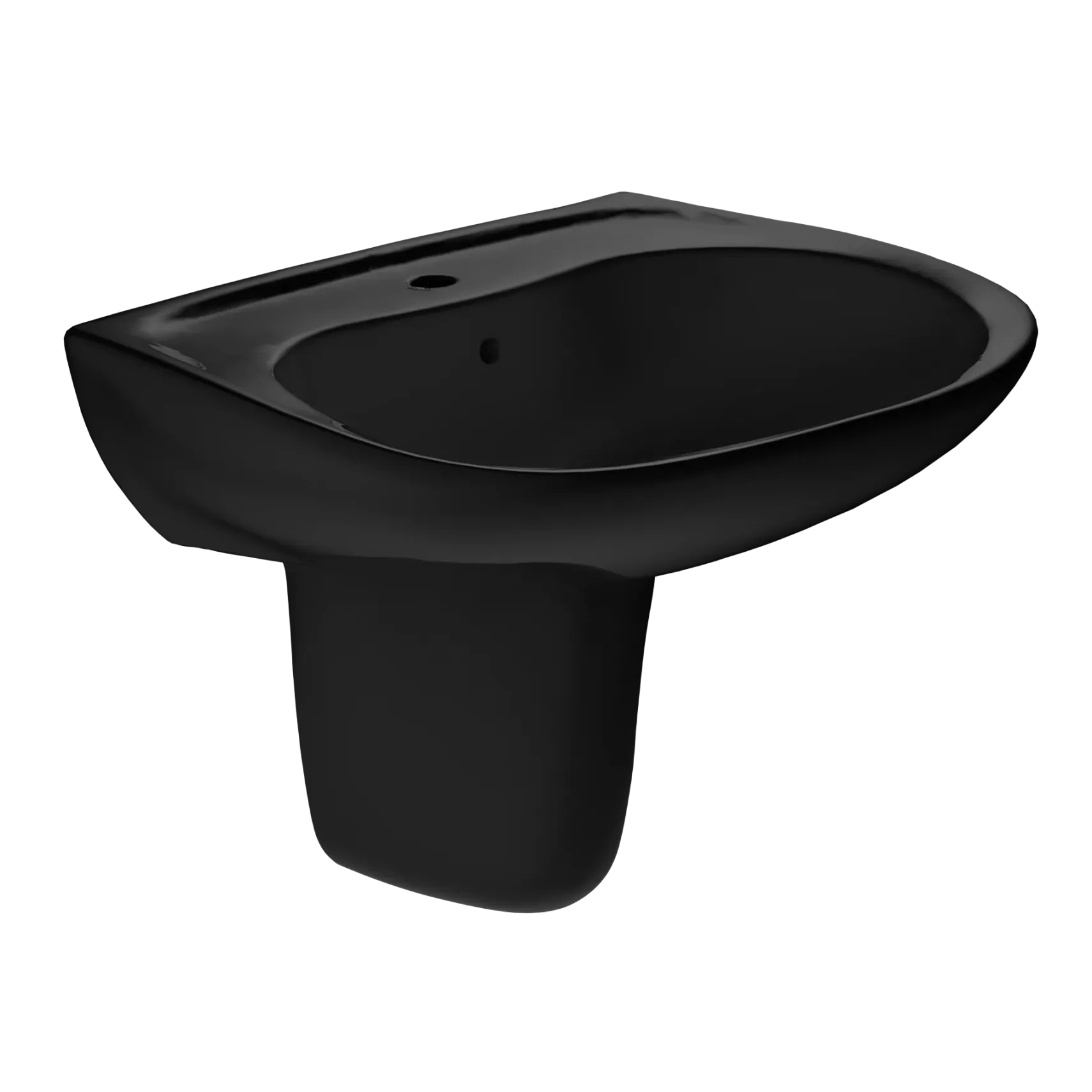 TOTO Prominence Oval Wall-Mount Bathroom Sink and Shroud for Single Hole Faucets, Ebony, Vitreous China, LHT242#51
