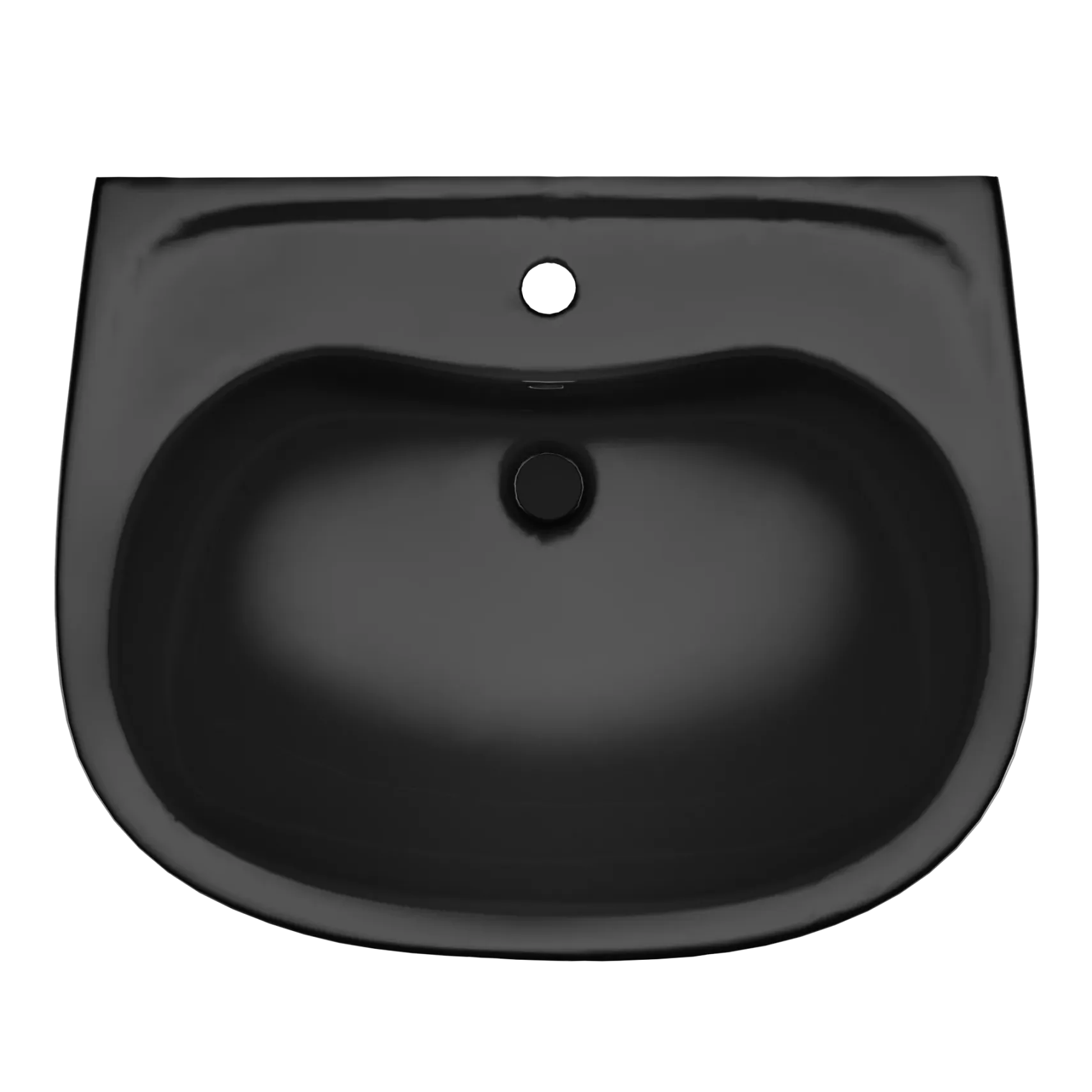 TOTO Prominence Oval Wall-Mount Bathroom Sink and Shroud for Single Hole Faucets, Ebony, Vitreous China, LHT242#51