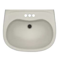 TOTO Prominence Oval Wall-Mount Bathroom Sink with CEFIONTECT and Shroud for 4 Inch Center Faucets, Sedona Beige, Vitreous China, LHT242.4G#12